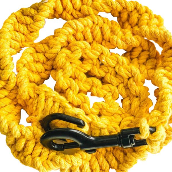 Yellow Cotton Macrame Dog Leash