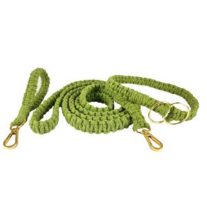 Light Green Macrame Dog Collar And Leash