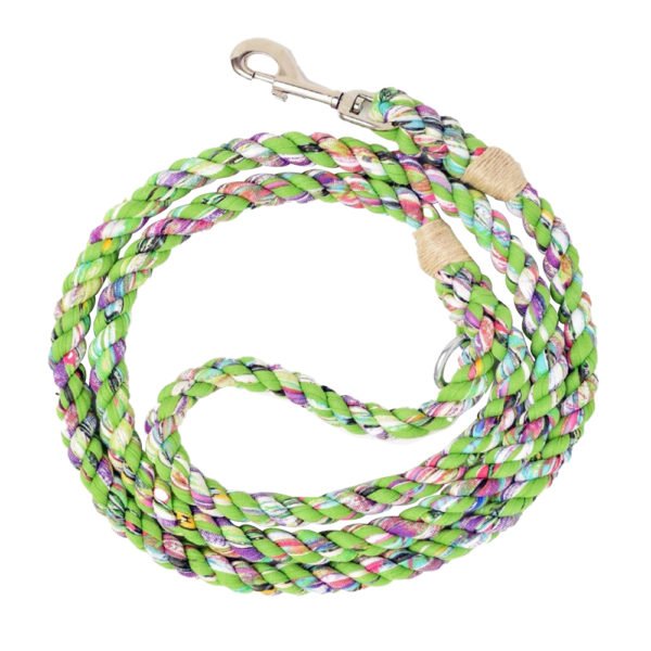 Green Braided Rope Macrame Leash
