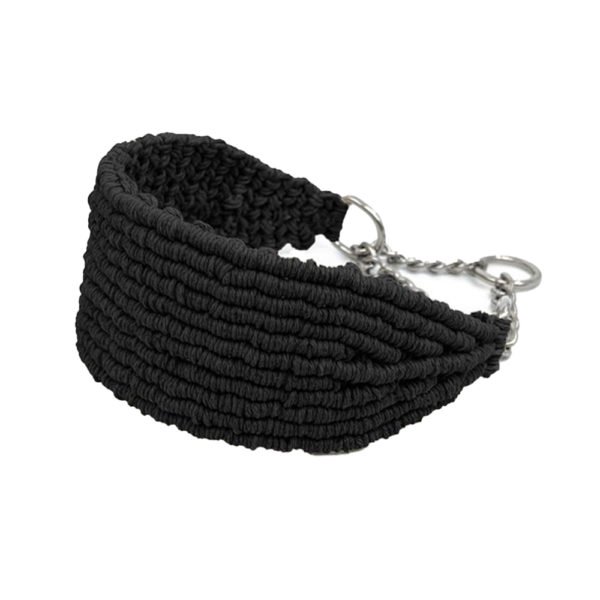 Black Macrame Dog Collar And Leash Set