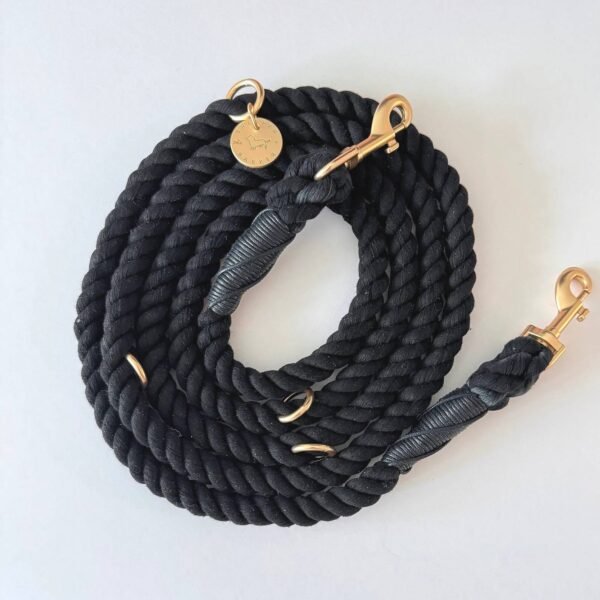 High Quality Black Cotton Dog Leash