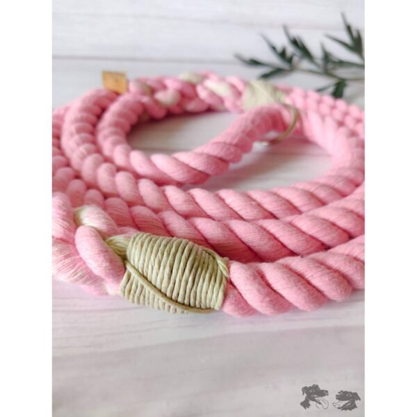 Solid Pattern Braided Pink Ombre Nylon Dog