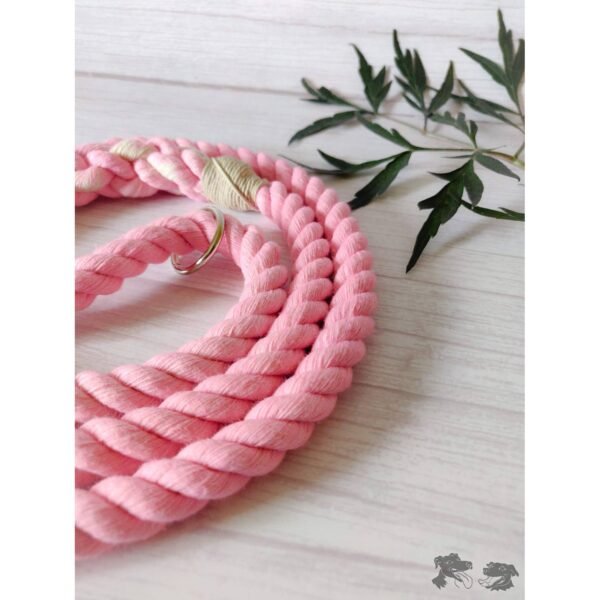 Solid Pattern Braided Pink Ombre Nylon Dog - Image 3