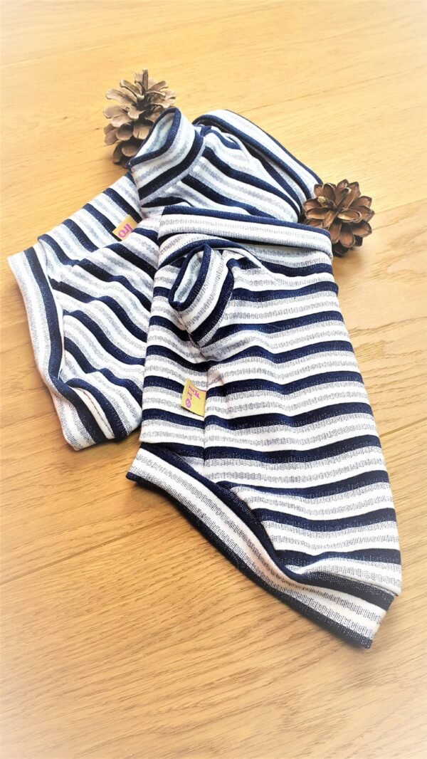 White and blue stipes dog sweaters - Image 3
