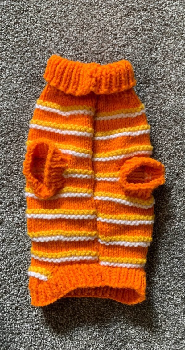 Handmade Orange dog sweater - Image 2