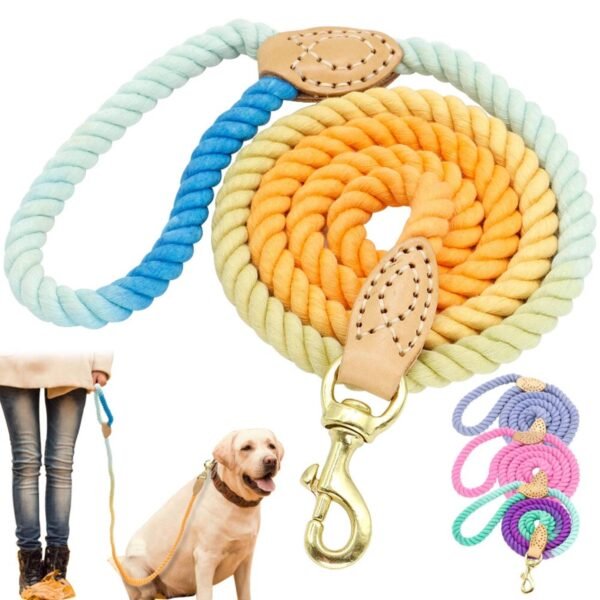 Cotton Rope Dog Leash- multicolour Dog leash- 5 Feet