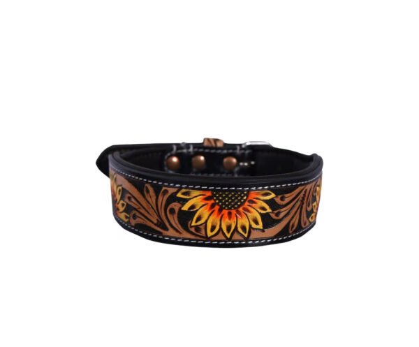 Personalized Sunflower Western Dog Collar for Small Dogs