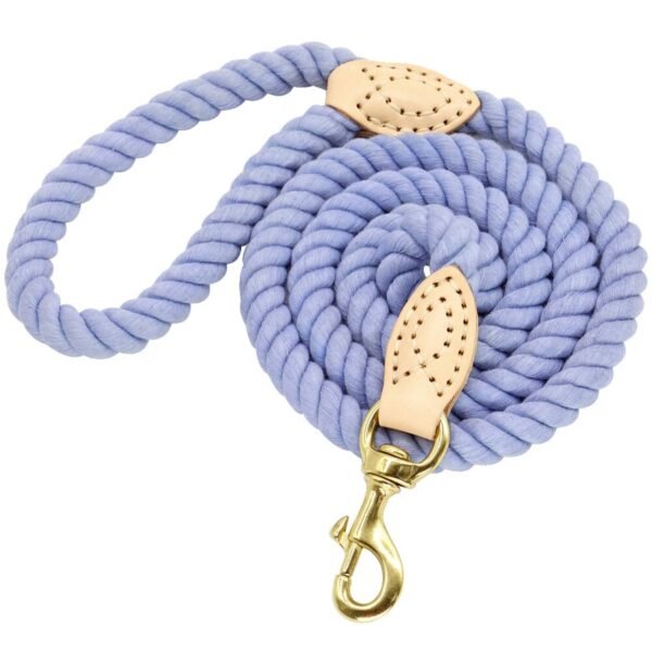 Luxury Nylon Dog Leash Braided Leather Pet Collars - Image 2
