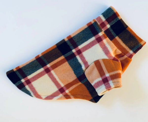 Handmade Fleece Dog Sweater Plaid Puppy Shirt