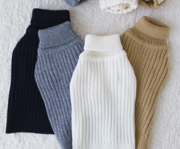 Ribbed Turtleneck Knit Sweater Small Dog Knit Dog Sweater