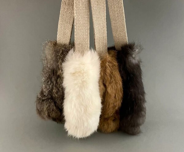 Rabbit Fur Dog Toy with Natural Hemp Handle for Dog Training